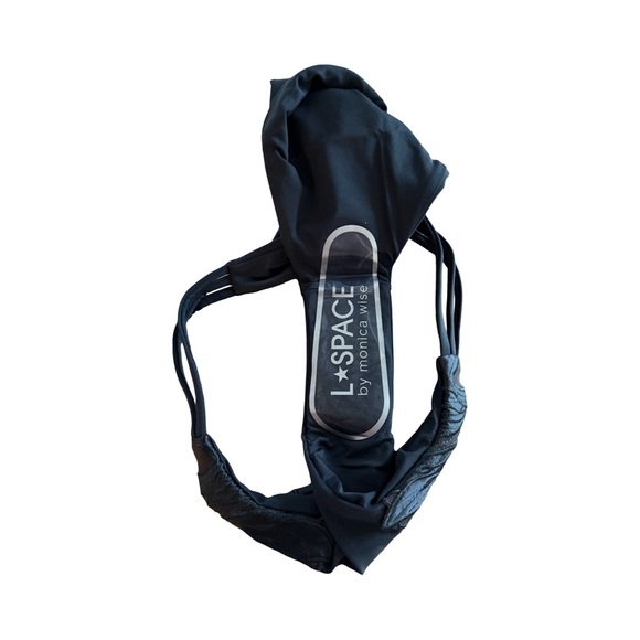 L*Space Claude Classic Black Floral Accent Bikini Swim Bottom NWT Size S - Picture 6 of 8